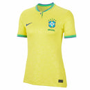 Camisa Seleção Brasileira I 2022 - Torcedor Nike Feminina - Amarela com detalhes