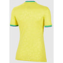 Camisa Seleção Brasileira I 2022 - Torcedor Nike Feminina - Amarela com detalhes