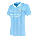 Camisa Manchester City I 23/24 - Torcedor Puma Feminina - Azul com detalhes em b