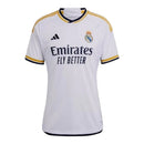 Camisa Real Madrid I 23/24 -Torcedor Adidas Feminina - Branca com detalhes em am