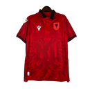 Camisa Seleção Albânia I 23/24 - Torcedor Macron Masculina - Vermelha com detalh