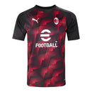 Camisa Milan Pré-Jogo 24/25 - Torcedor Puma Masculina - Preta com detalhes em ve