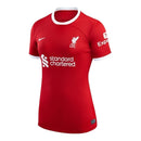 Camisa Liverpool I 23/24 - Torcedor Nike Feminina - Vermelha com detalhes em bra