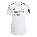 Camisa Real Madrid I 24/25 - Torcedor Adidas Feminina - Branca com listras preta