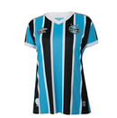 Camisa Grêmio I 23/24 - Torcedor Umbro Feminina - Azul com listras pretas e bran