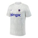 Camisa Chelsea Pré-jogo 25/26 - Torcedor Nike Masculina - Branca com detalhes em