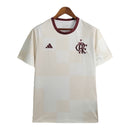 Camisa Flamengo Pré Jogo 2024 - Torcedor Adidas Masculina - Branca com detalhes